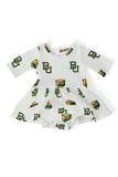 Baylor White Bear 3/4 Sleeve Twirl Bodysuit - Aaria Tees Aaria Tees
