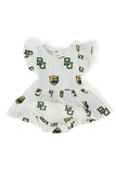 Baylor White Bear Flutter Twirl Bodysuit - Aaria Tees Aaria Tees