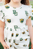Baylor White Bear Flutter Twirl Dress - Aaria Tees Aaria Tees
