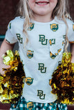 Baylor White Bear Ruffle Pocket Tee - Aaria Tees Aaria Tees