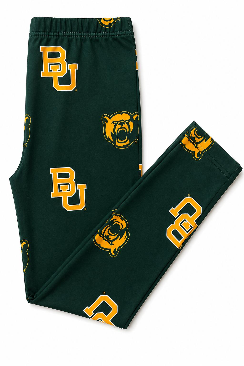 Baylor Green Bear Leggings - Aaria Tees Aaria Tees