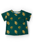 Baylor Green Bear Ruffle Pocket Tee - Aaria Tees Aaria Tees