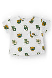 Baylor White Bear Ruffle Pocket Tee - Aaria Tees Aaria Tees