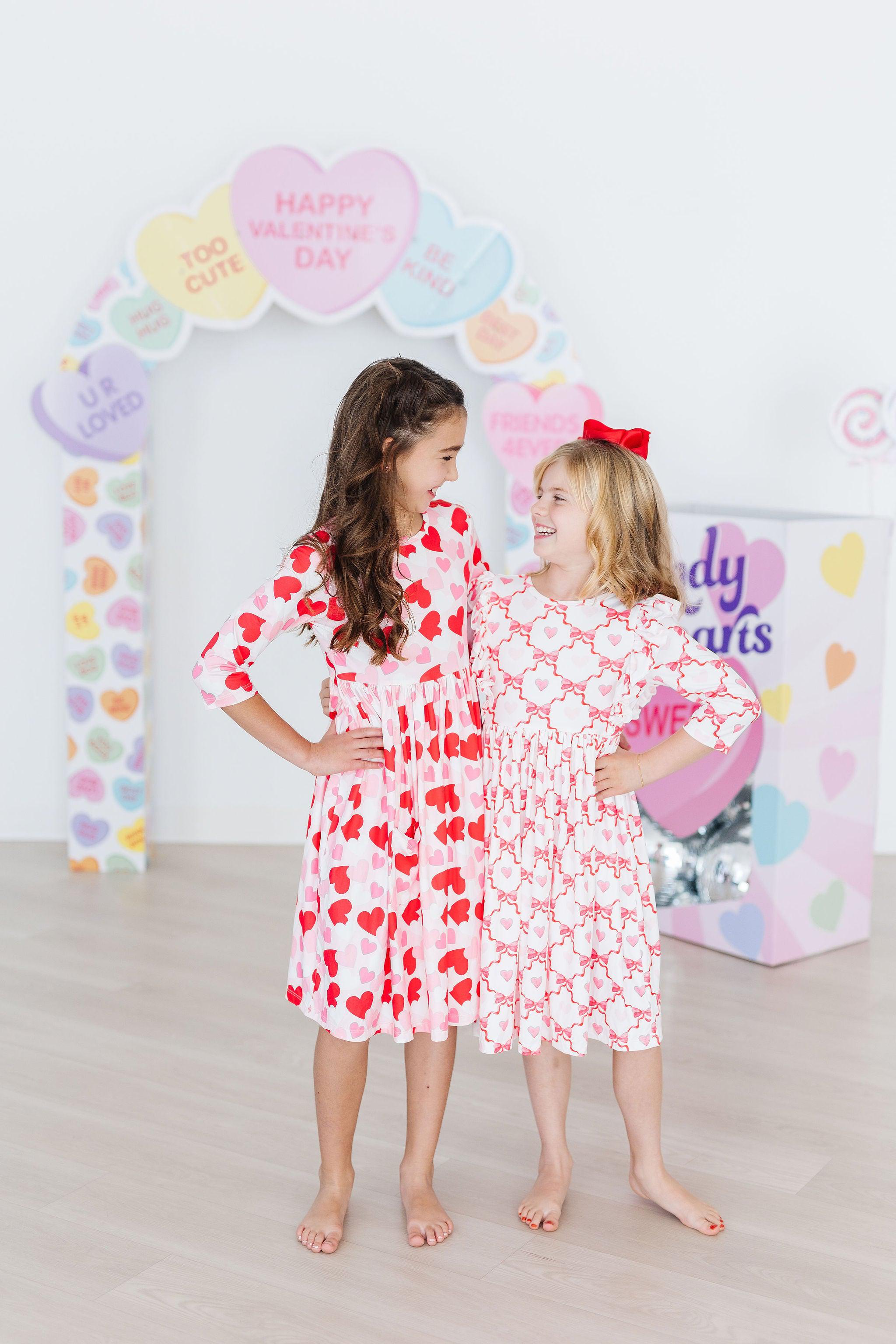 Be Mine 3/4 Sleeve Pocket Twirl Dress - Aaria Tees Aaria Tees