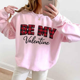 Be My Valentine Buffalo Plaid Crewneck - Valentines Day Sweatshirt - Aaria Tees Aaria Tees