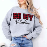 Be My Valentine Buffalo Plaid Crewneck - Valentines Day Sweatshirt - Aaria Tees Aaria Tees