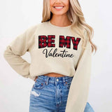 Be My Valentine Buffalo Plaid Crewneck - Valentines Day Sweatshirt - Aaria Tees Aaria Tees