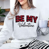 Be My Valentine Buffalo Plaid Crewneck - Valentines Day Sweatshirt - Aaria Tees Aaria Tees