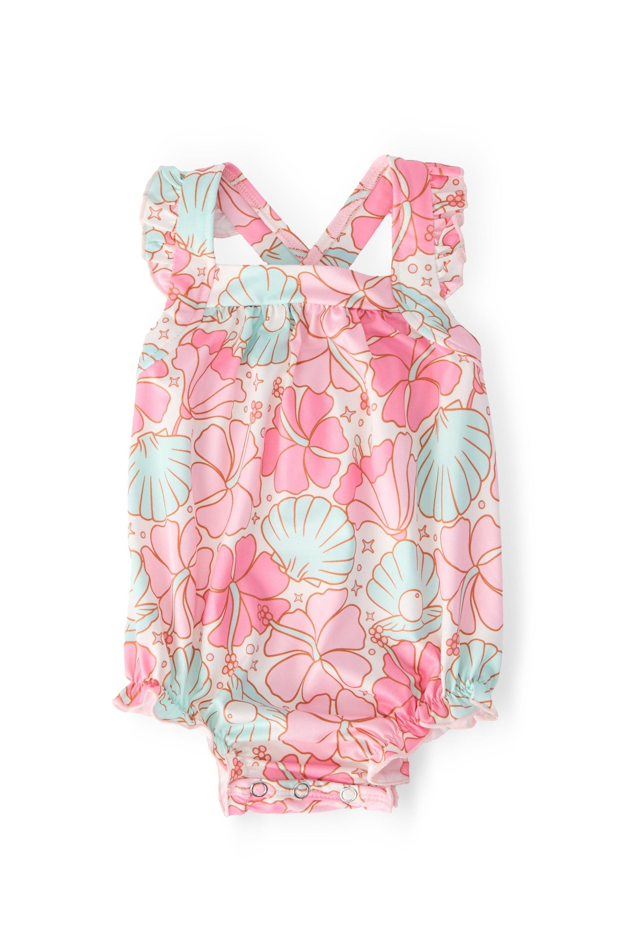 Beach Daze Ruffle Cross Back Romper - Aaria Tees Aaria Tees