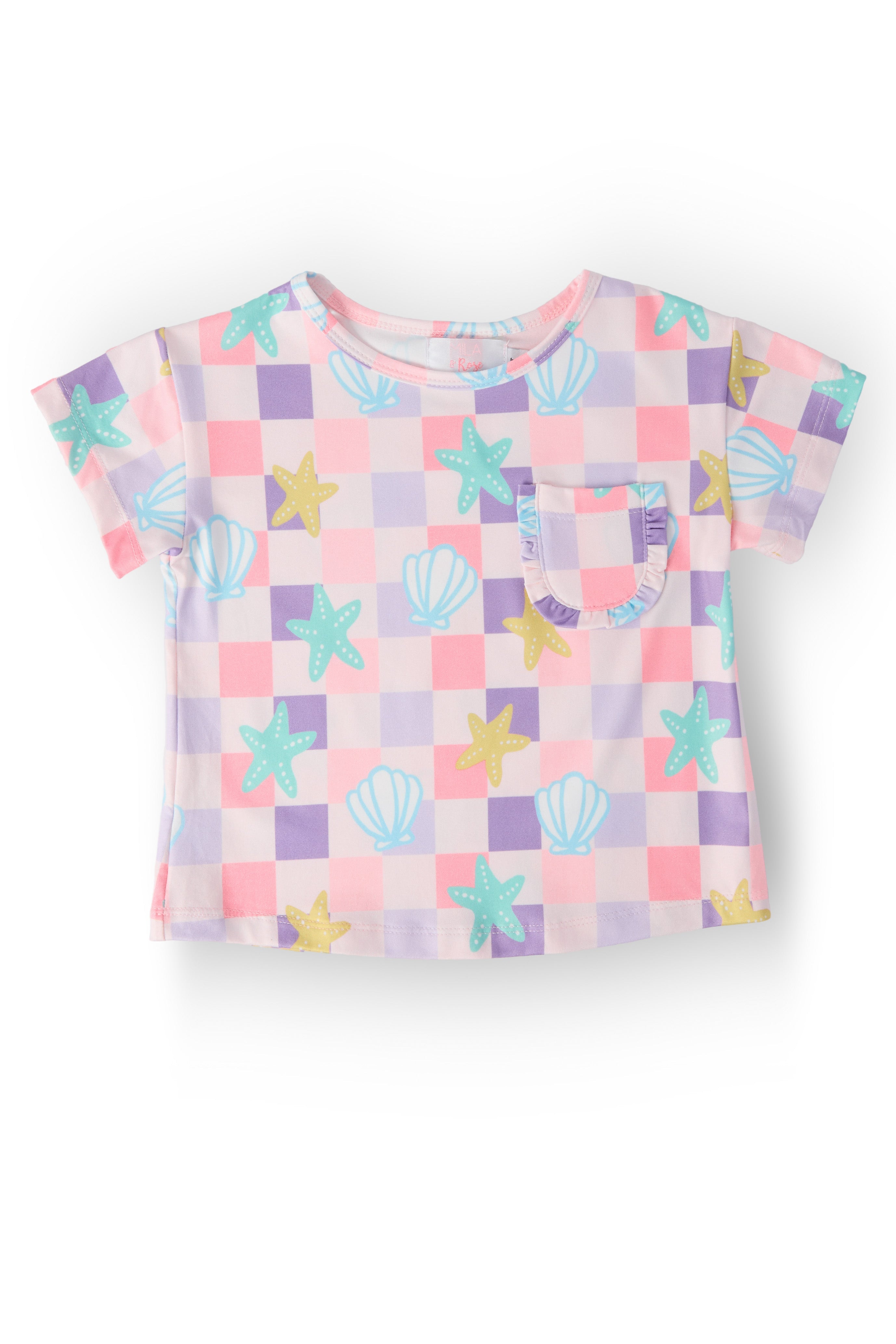 Beach Days Ruffle Pocket Tee - Aaria Tees Aaria Tees