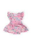 Beachy Blooms S/S Flutter Twirl Bodysuit - Aaria Tees Aaria Tees