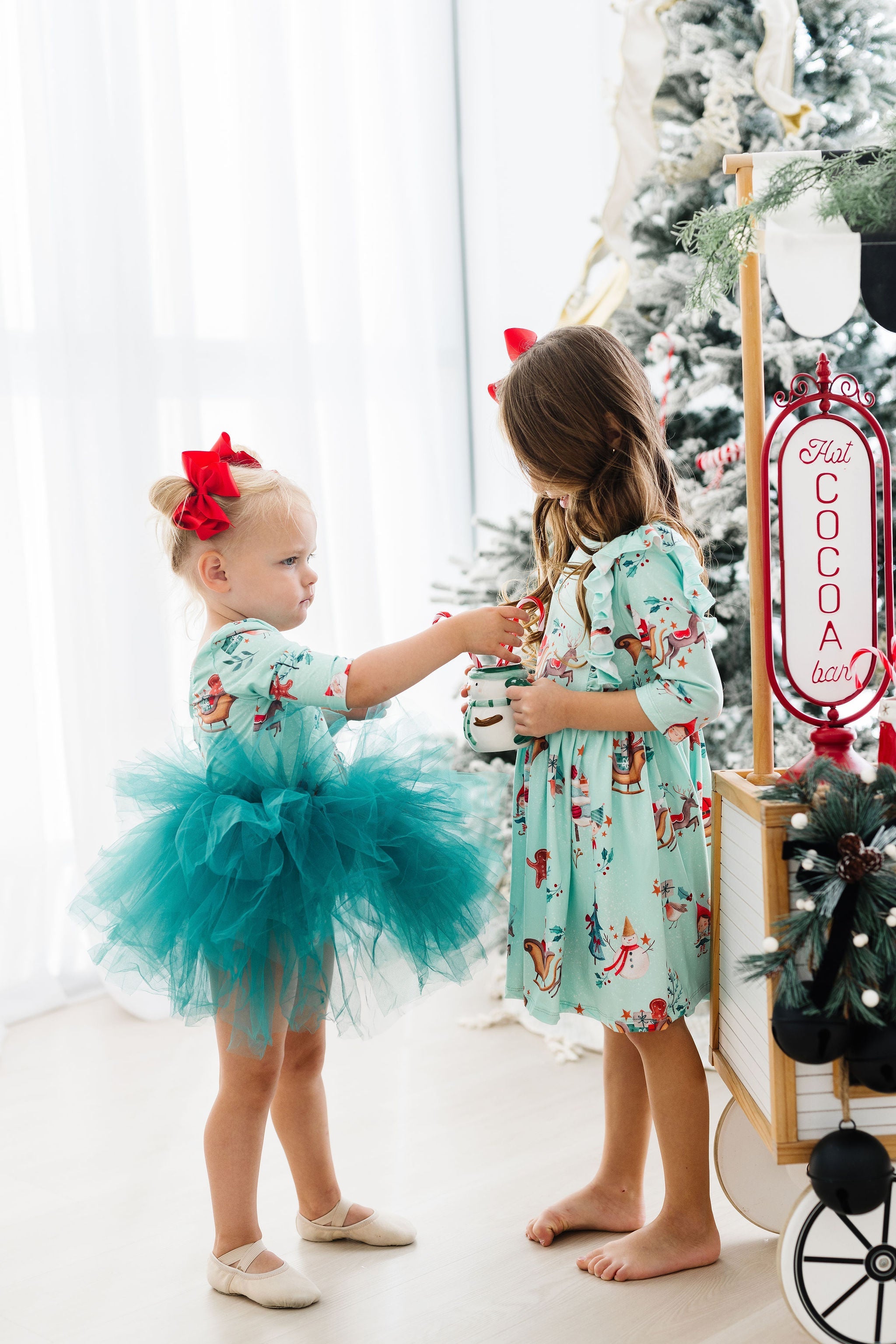 Believe in Your Elf 3/4 Sleeve Ruffle Twirl Dress - Aaria Tees Aaria Tees