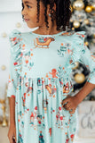 Believe in Your Elf 3/4 Sleeve Ruffle Twirl Dress - Aaria Tees Aaria Tees