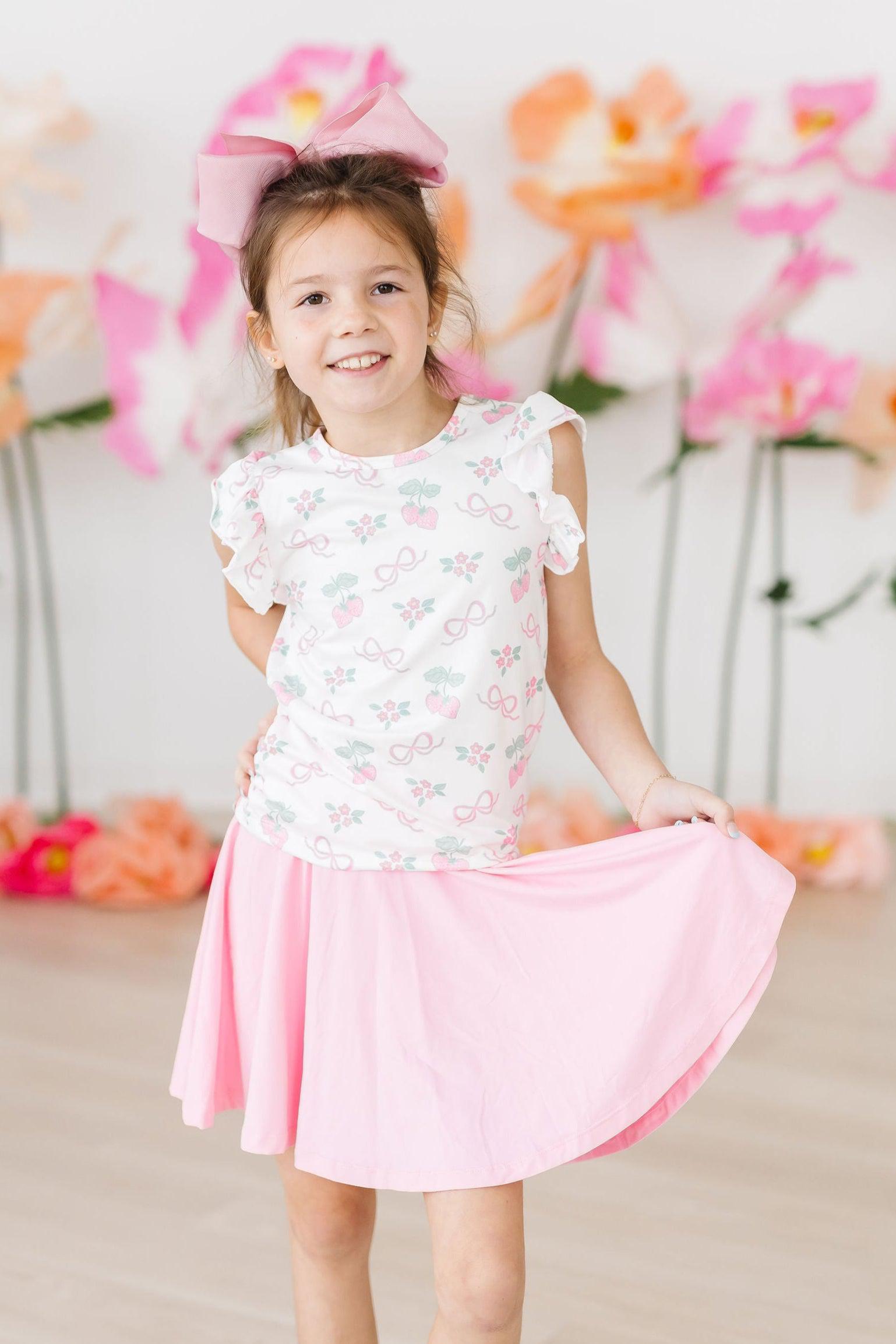 Berries & Bows S/S Ruffle Tee - Aaria Tees Aaria Tees