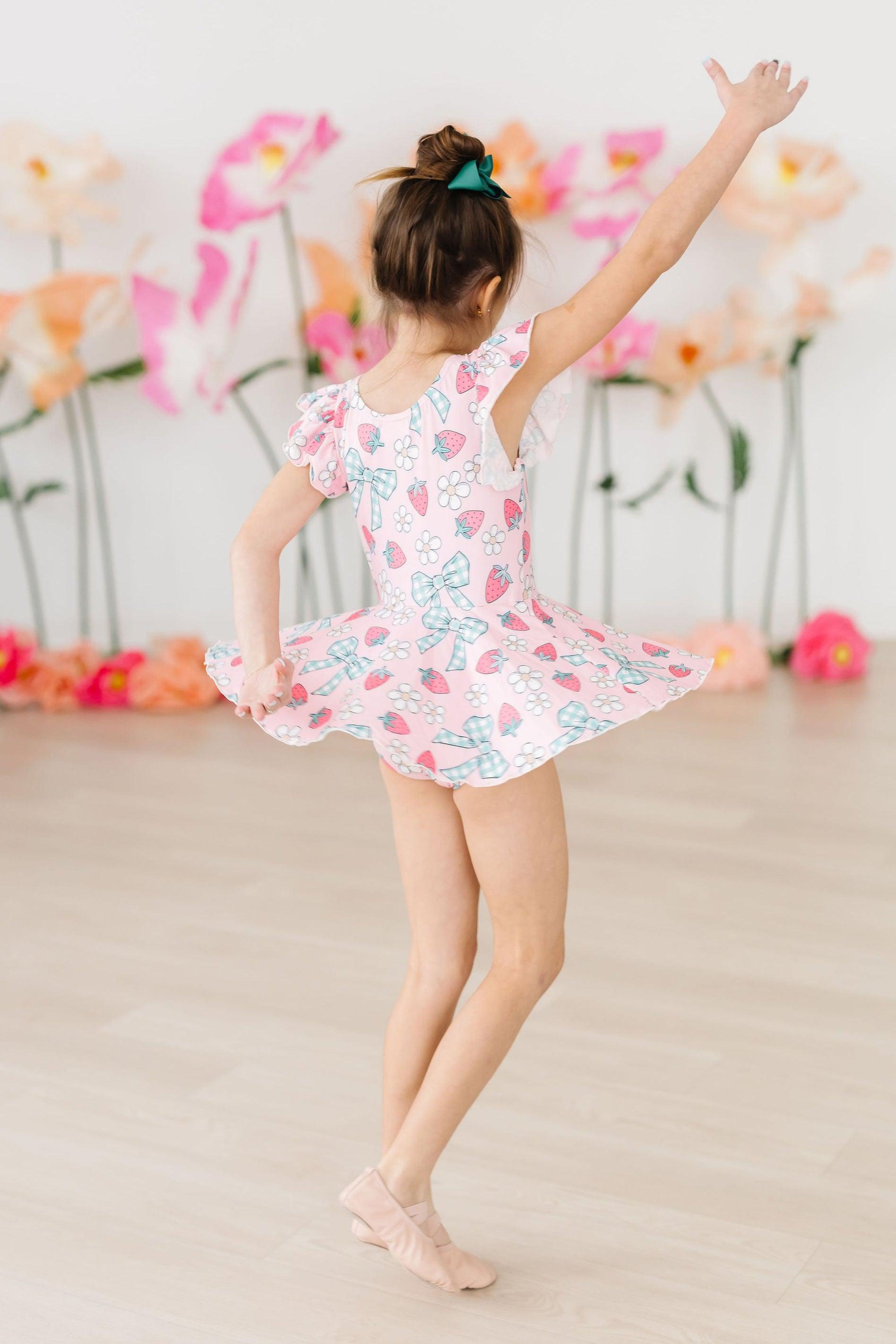 Berry Picnic S/S Twirl Leotard - Aaria Tees Aaria Tees