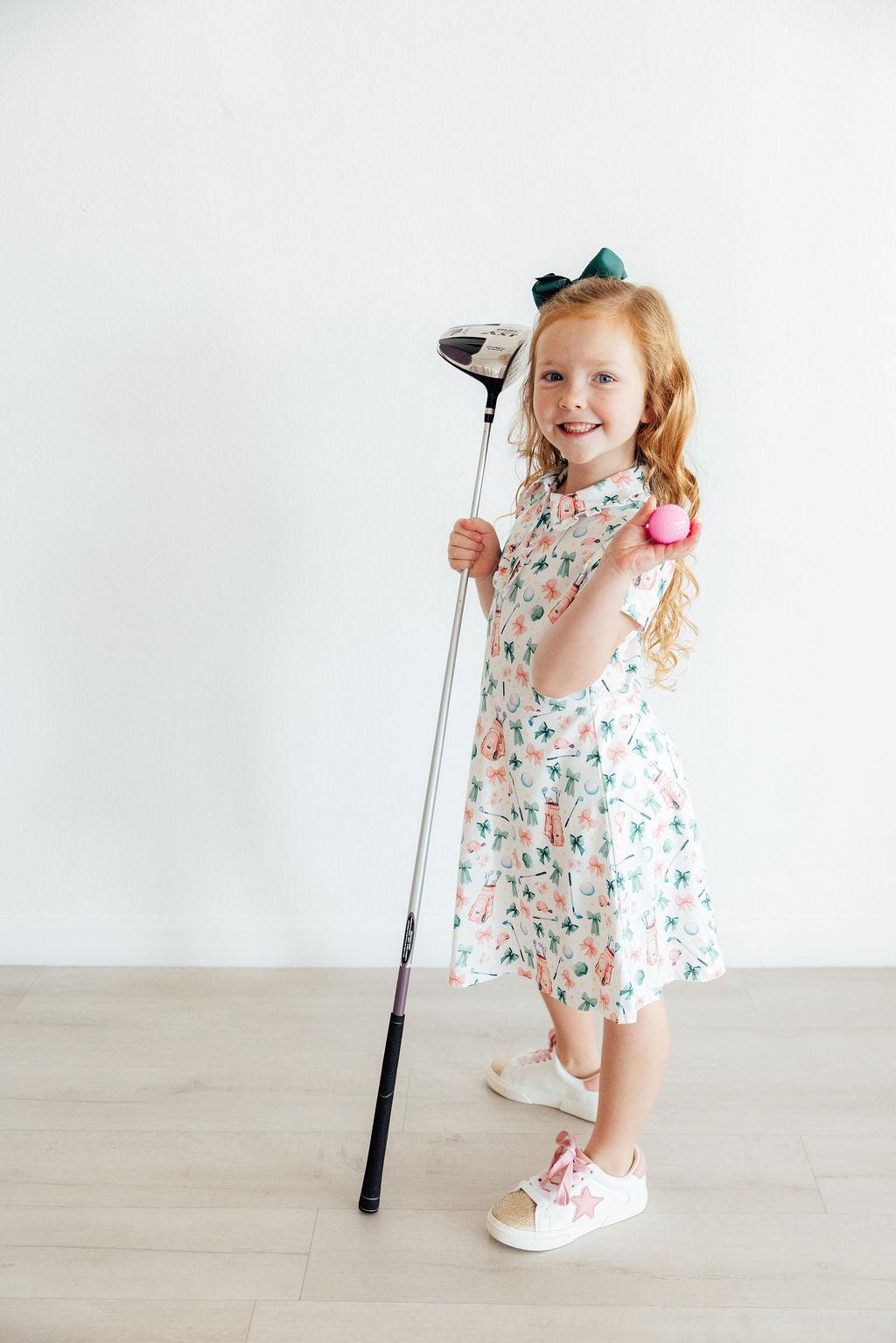Birdies & Bows S/S Polo Dress - Aaria Tees Aaria Tees