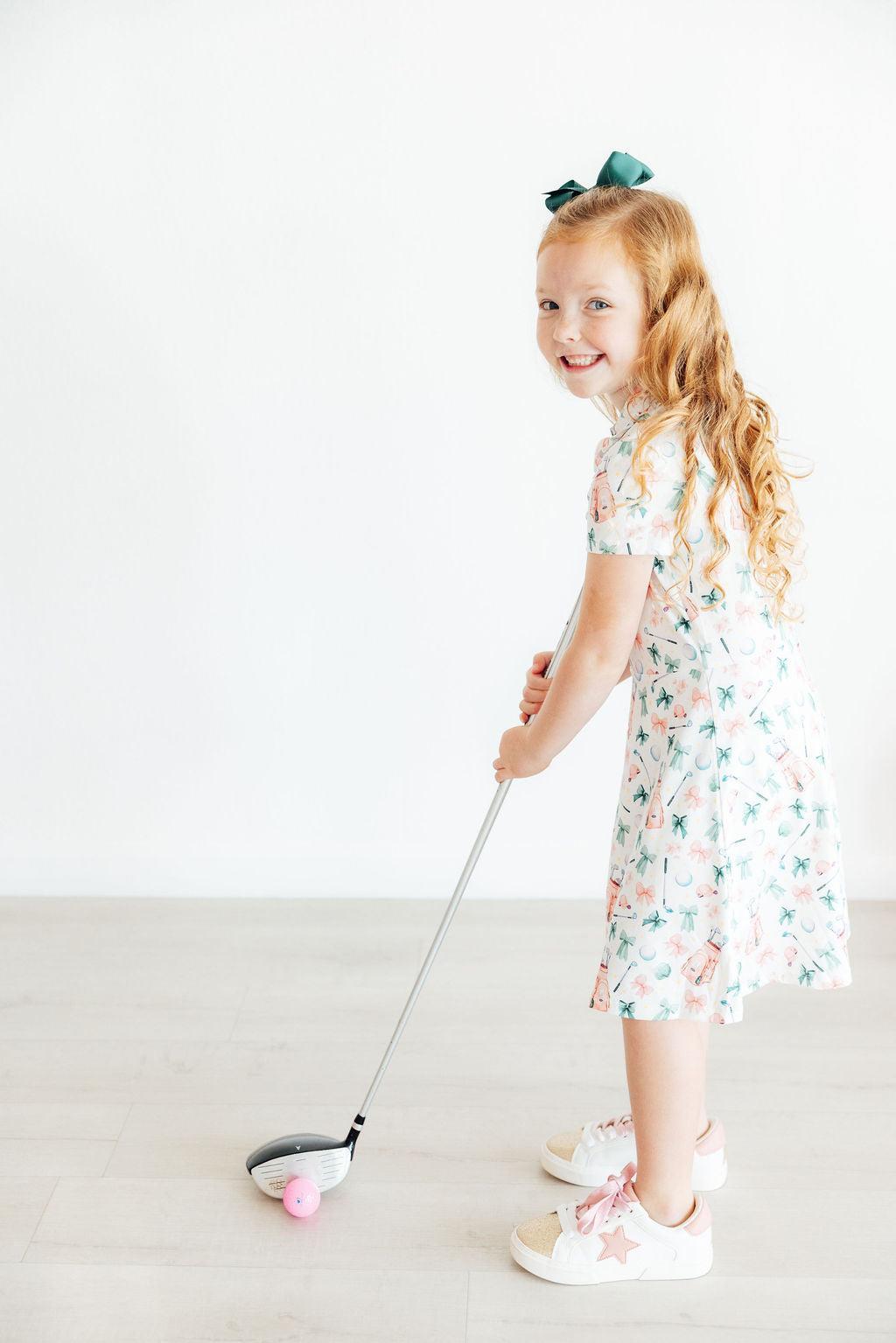 Birdies & Bows S/S Polo Dress - Aaria Tees Aaria Tees
