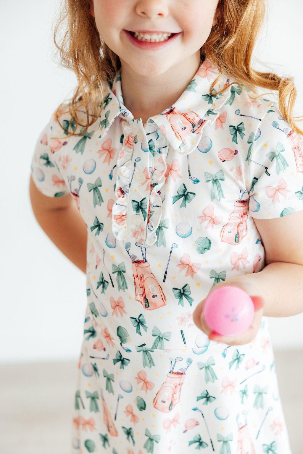 Birdies & Bows S/S Polo Dress - Aaria Tees Aaria Tees