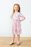 Birthday Girl 3/4 Sleeve Pocket Twirl Dress - Aaria Tees Aaria Tees