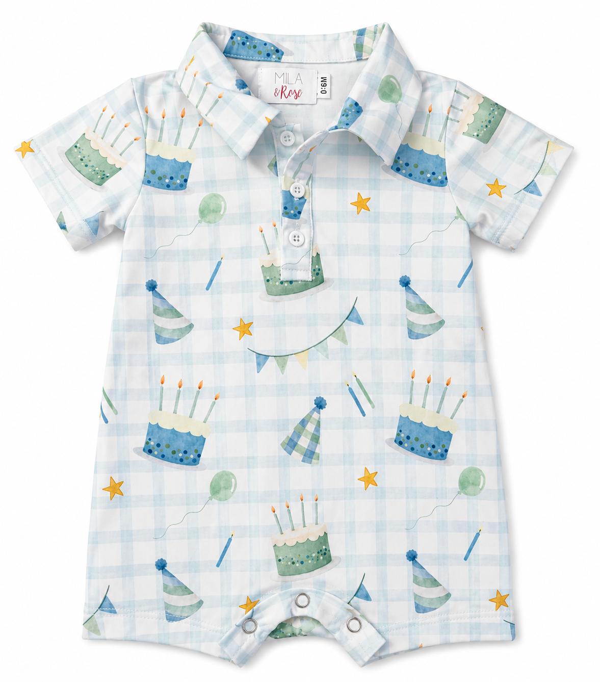 Birthday Magic Polo Shorty One-Piece - Aaria Tees