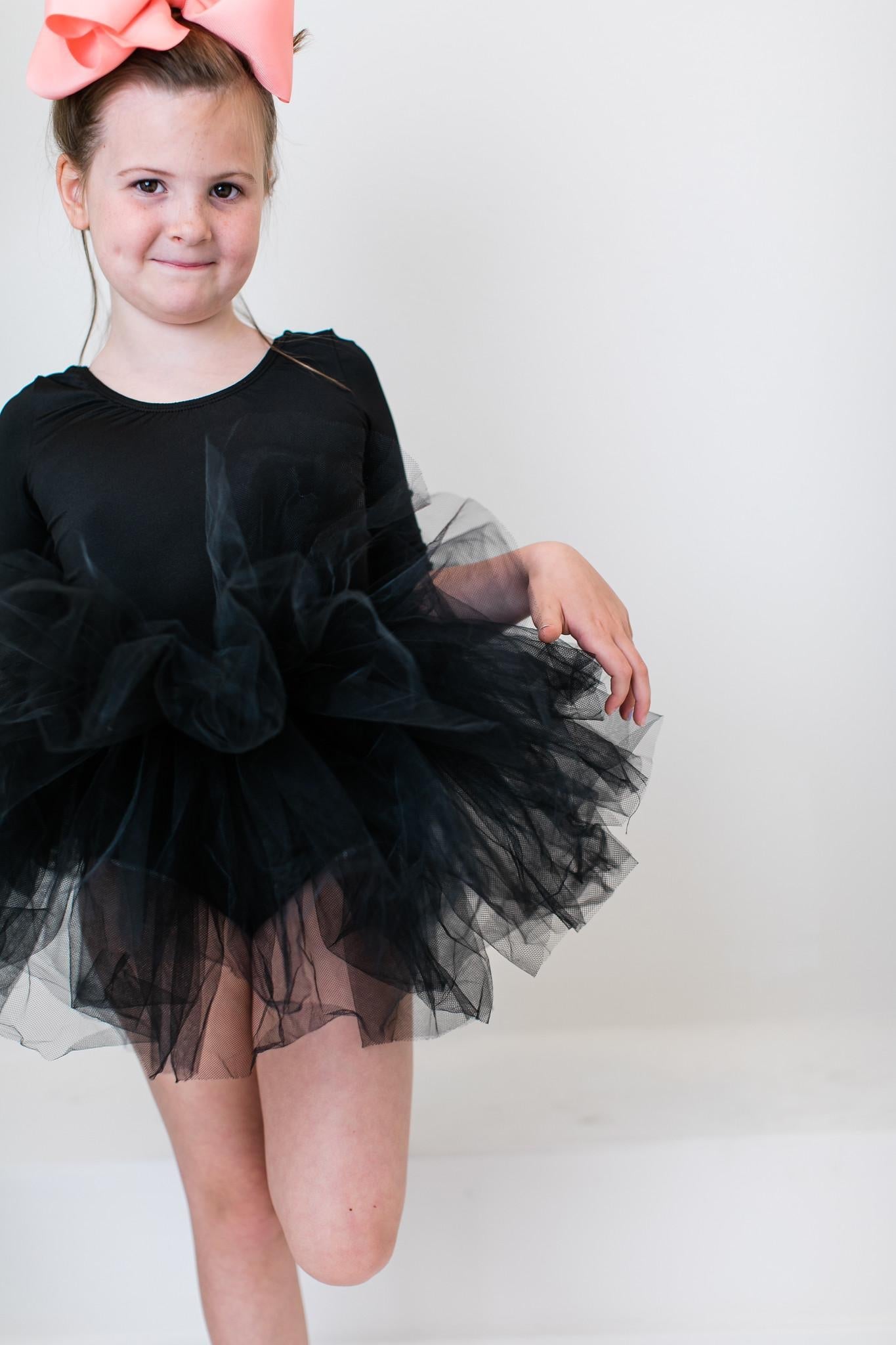 Black 3/4 Tutu Leotard - Aaria Tees Aaria Tees