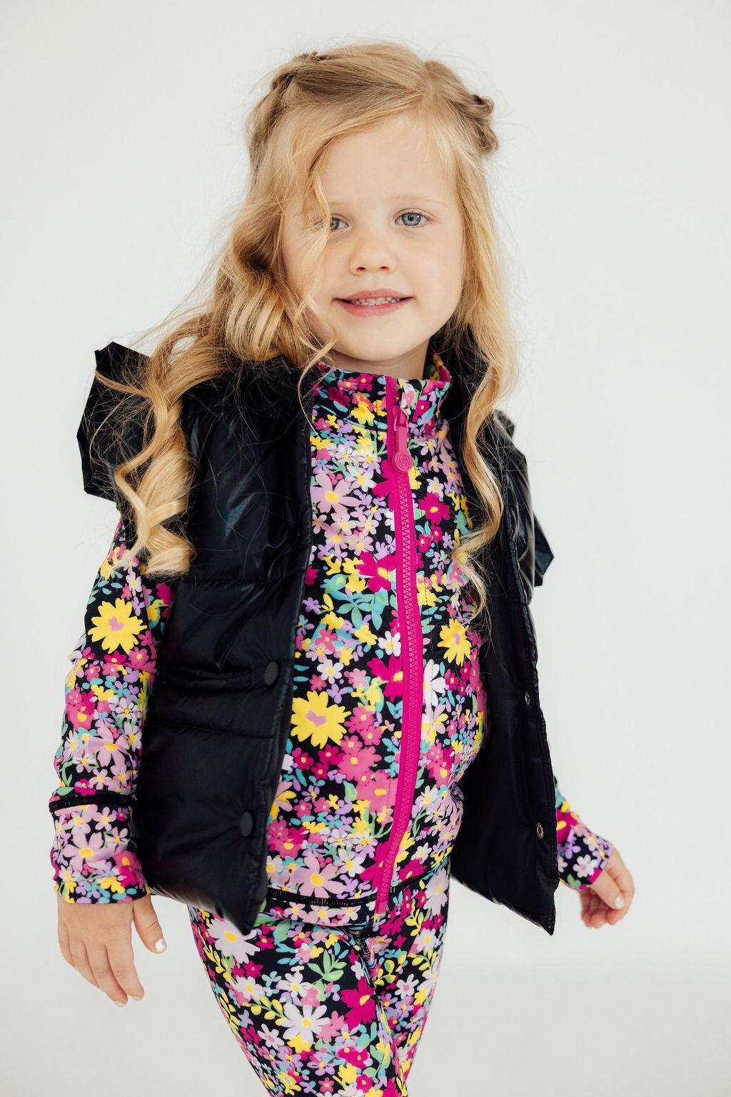Black Checker Puffer Vest - Aaria Tees Aaria Tees