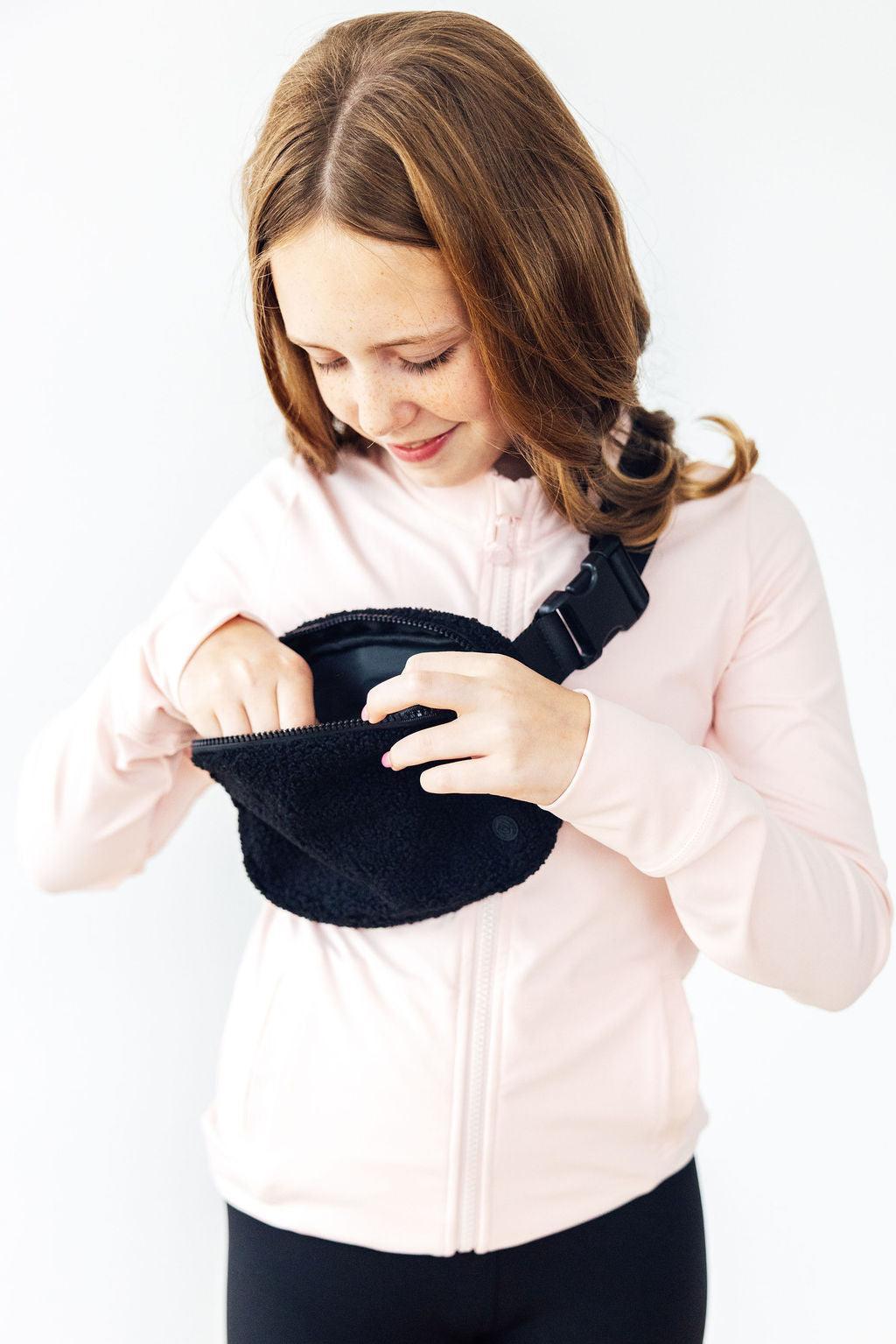 Black Fleece Belt Bag - Aaria Tees Aaria Tees