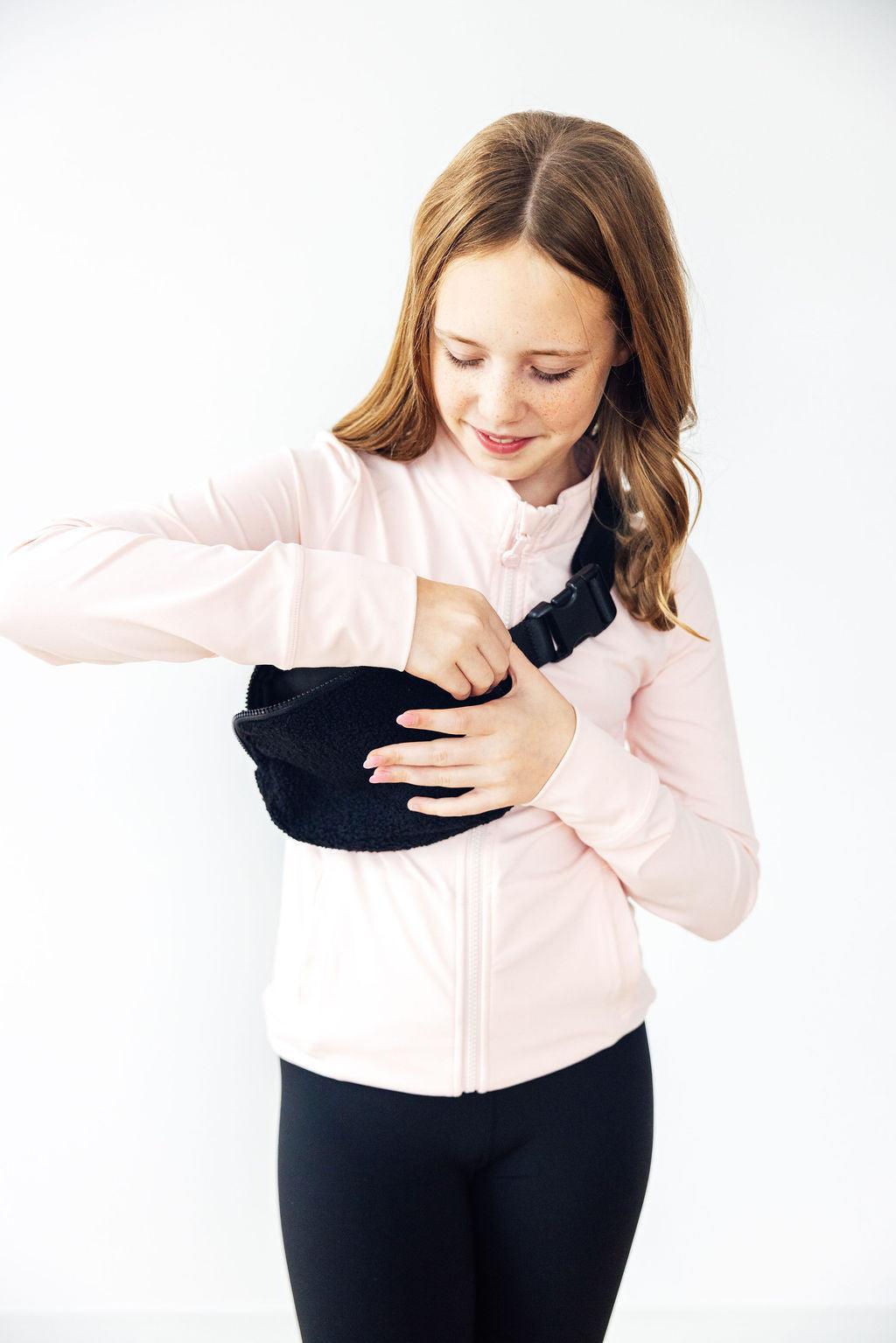 Black Fleece Belt Bag - Aaria Tees Aaria Tees