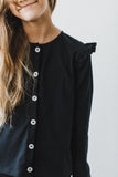 Black Ruffle Cardigan - Aaria Tees Aaria Tees