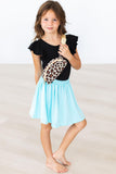 Black S/S Flutter Sleeve Leotard - Aaria Tees Aaria Tees