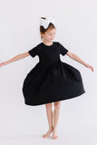 Black S/S Pocket Twirl Dress - Aaria Tees Aaria Tees