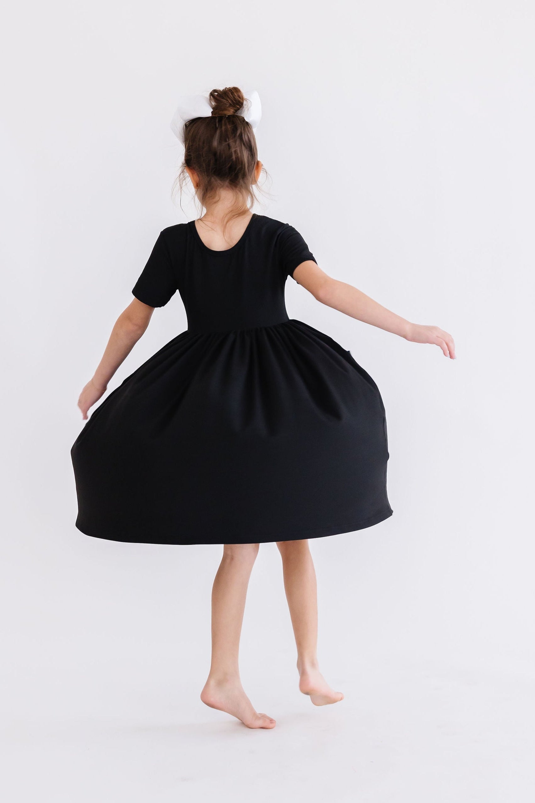 Black S/S Pocket Twirl Dress - Aaria Tees Aaria Tees