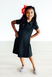 Black S/S Polo Dress - Aaria Tees Aaria Tees