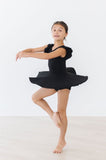 Black S/S Twirl Leotard - Aaria Tees Aaria Tees