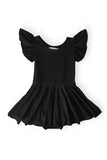 Black S/S Twirl Leotard - Aaria Tees Aaria Tees