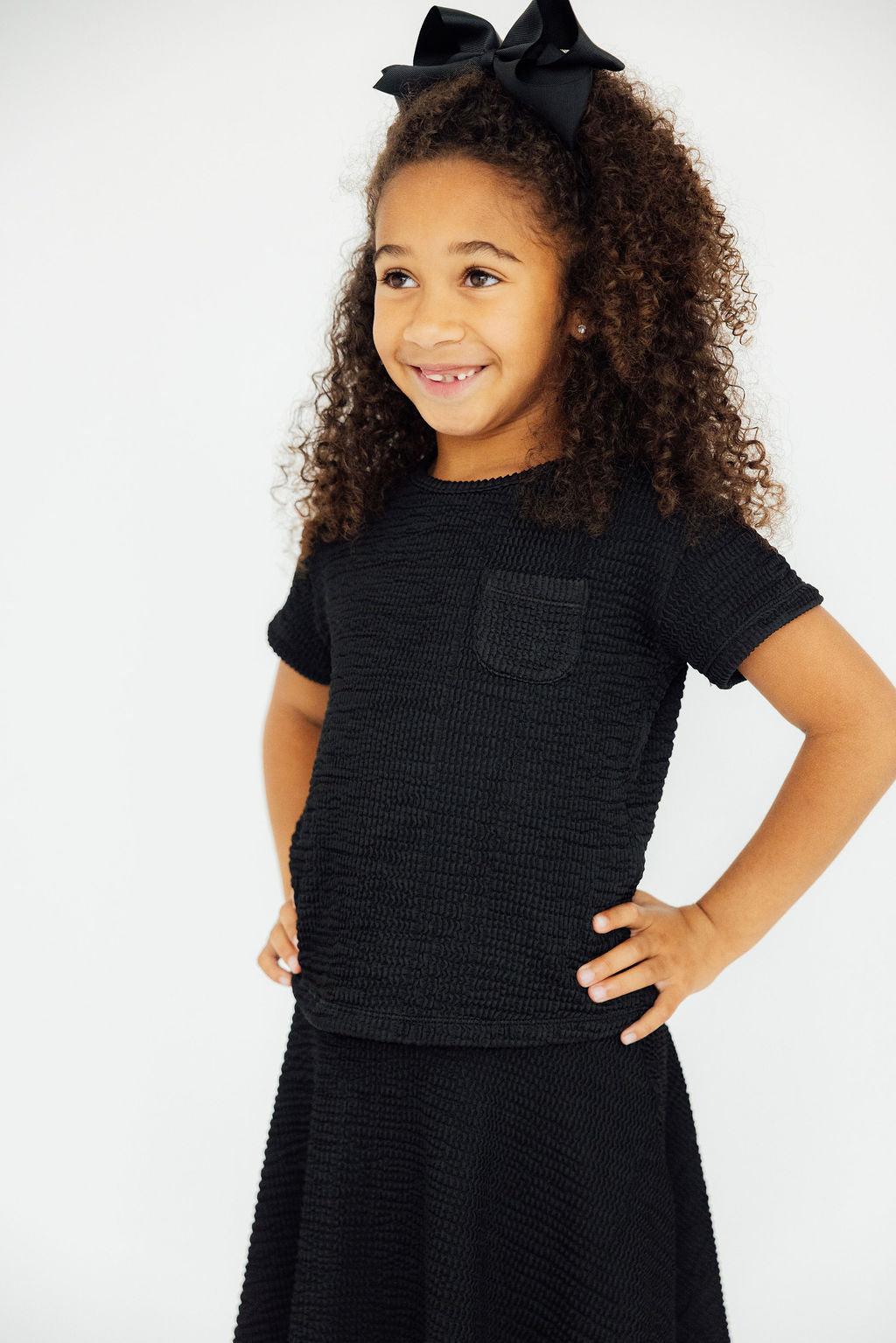 Black Scrunchy Pocket Tee - Aaria Tees Aaria Tees