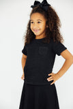 Black Scrunchy Pocket Tee - Aaria Tees Aaria Tees