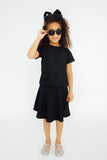 Black Scrunchy Twirl Skort - Aaria Tees Aaria Tees