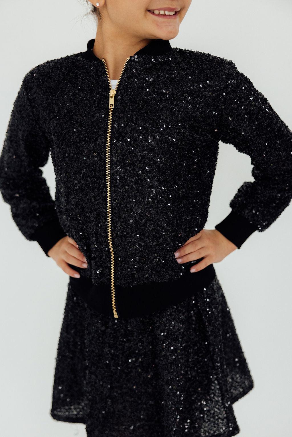 Black Sequin Jacket - Aaria Tees