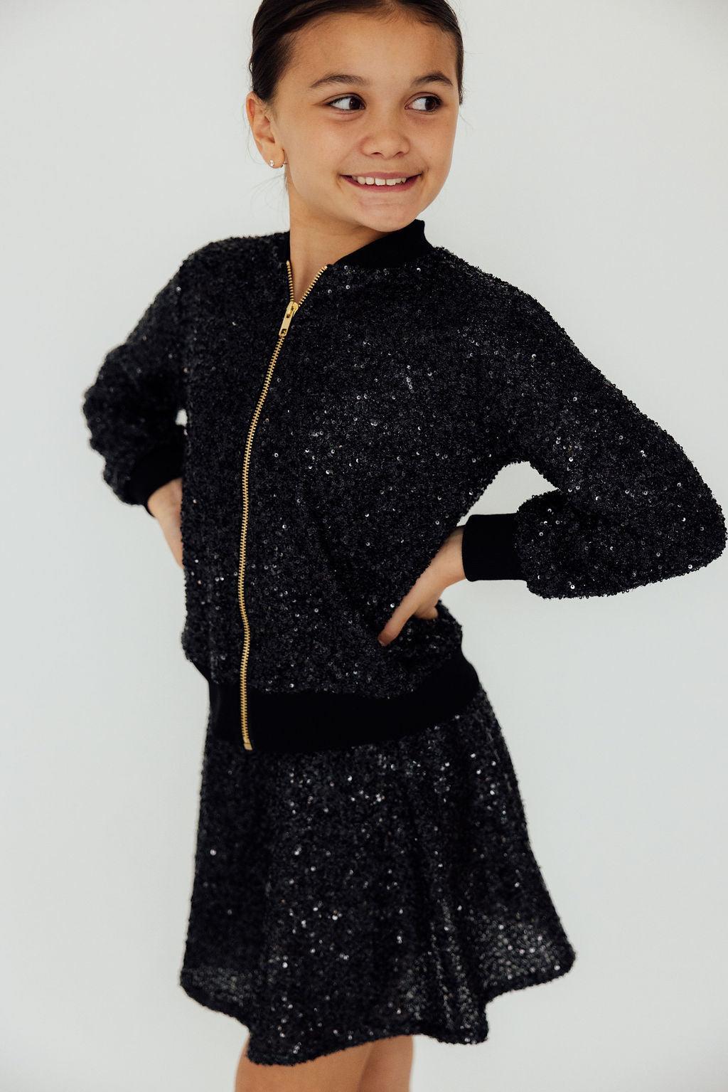 Black Sequin Twirl Skort - Aaria Tees Aaria Tees