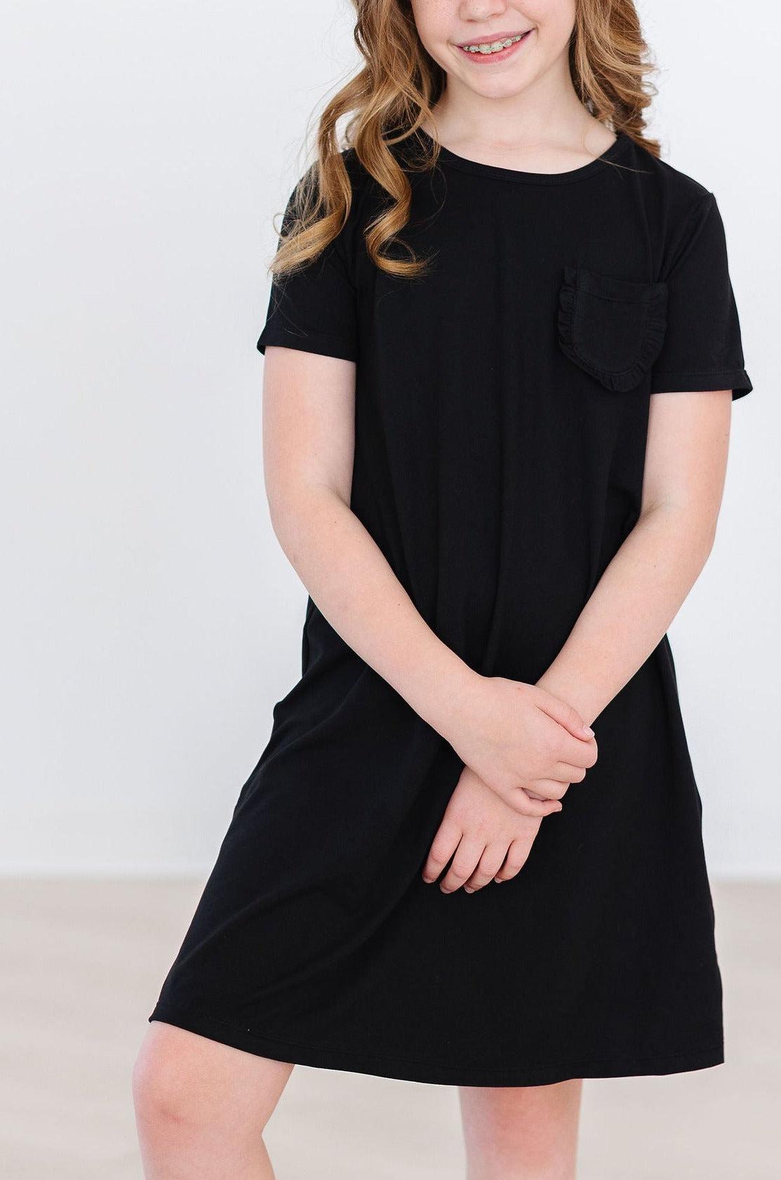 Black T-Shirt Dress - Aaria Tees Aaria Tees