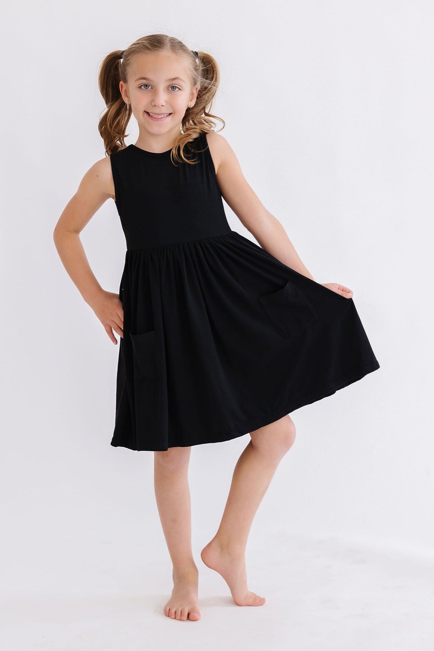 Black Tank Pocket Twirl Dress - Aaria Tees Aaria Tees