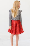 Black & White Stripe L/S Ruffle Tee - Aaria Tees Aaria Tees