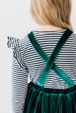 Black & White Stripe L/S Ruffle Tee - Aaria Tees Aaria Tees