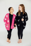 Black/Coconut Bow Cozy Cardigan - Aaria Tees Aaria Tees