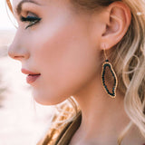 Black Spinel Freestyle Earrings Aaria Tees