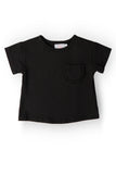 Black Ruffle Pocket Tee - Aaria Tees Aaria Tees