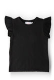 Black S/S Ruffle Tee - Aaria Tees Aaria Tees