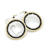 Rose Quartz Halo Earrings Aaria Tees