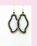 Black Spinel Freestyle Earrings Aaria Tees